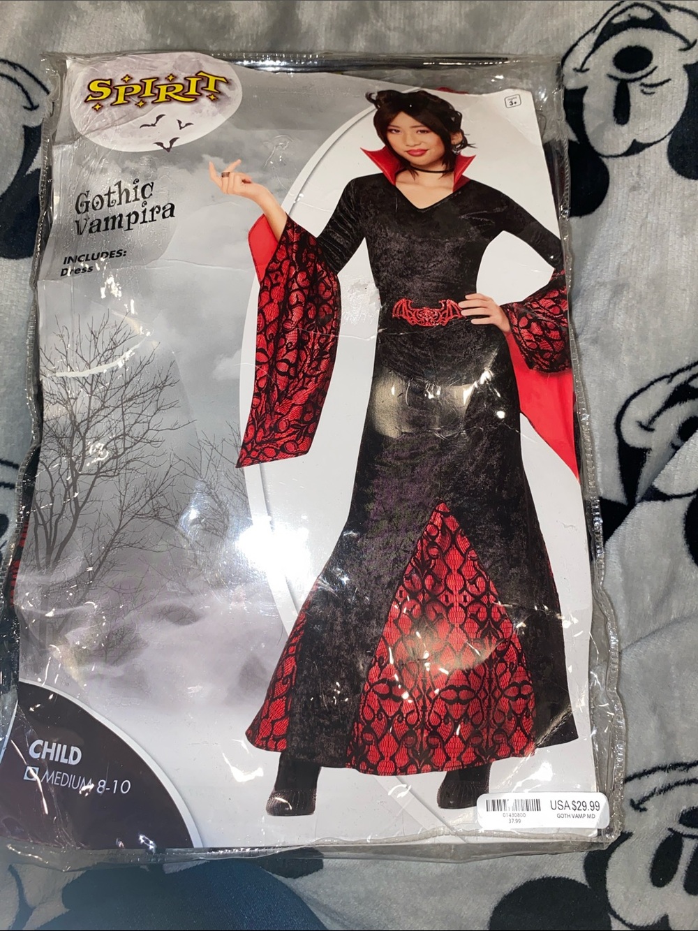Spirit Gothic Vampira Maxi Dress - Black & Red